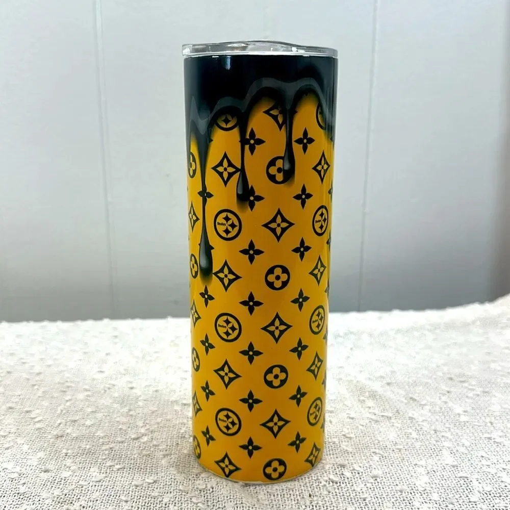 Pittsburgh Steelers Yellow & Black Drip 20 oz Tumbler Cup